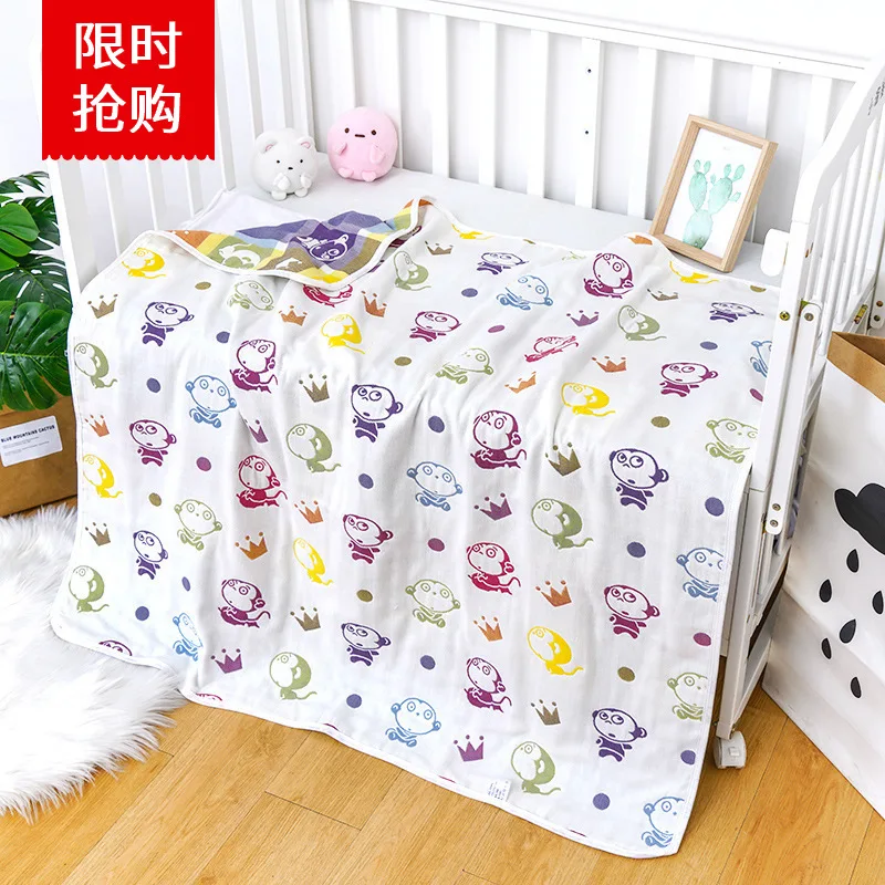 

BABY'S Bath Towel 110X110 Pure Cotton 6-Layer Gauze Baby Six-layer Children's Quilt Infants Bath Towel for Children Gauze
