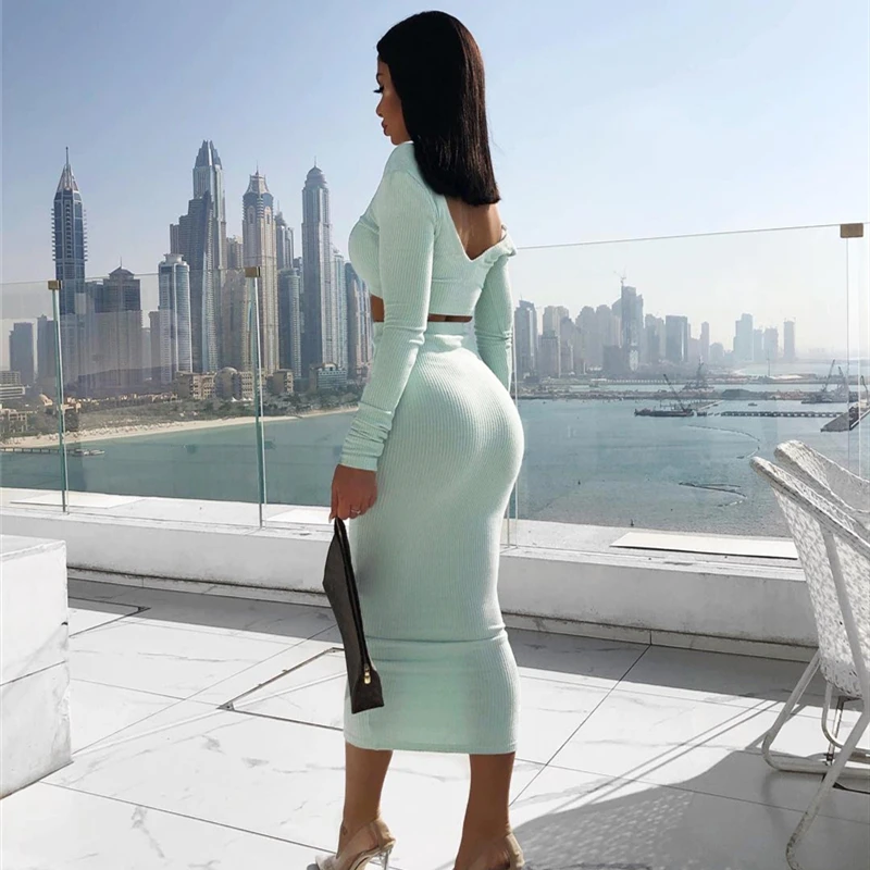 white two piece maxi skirt set