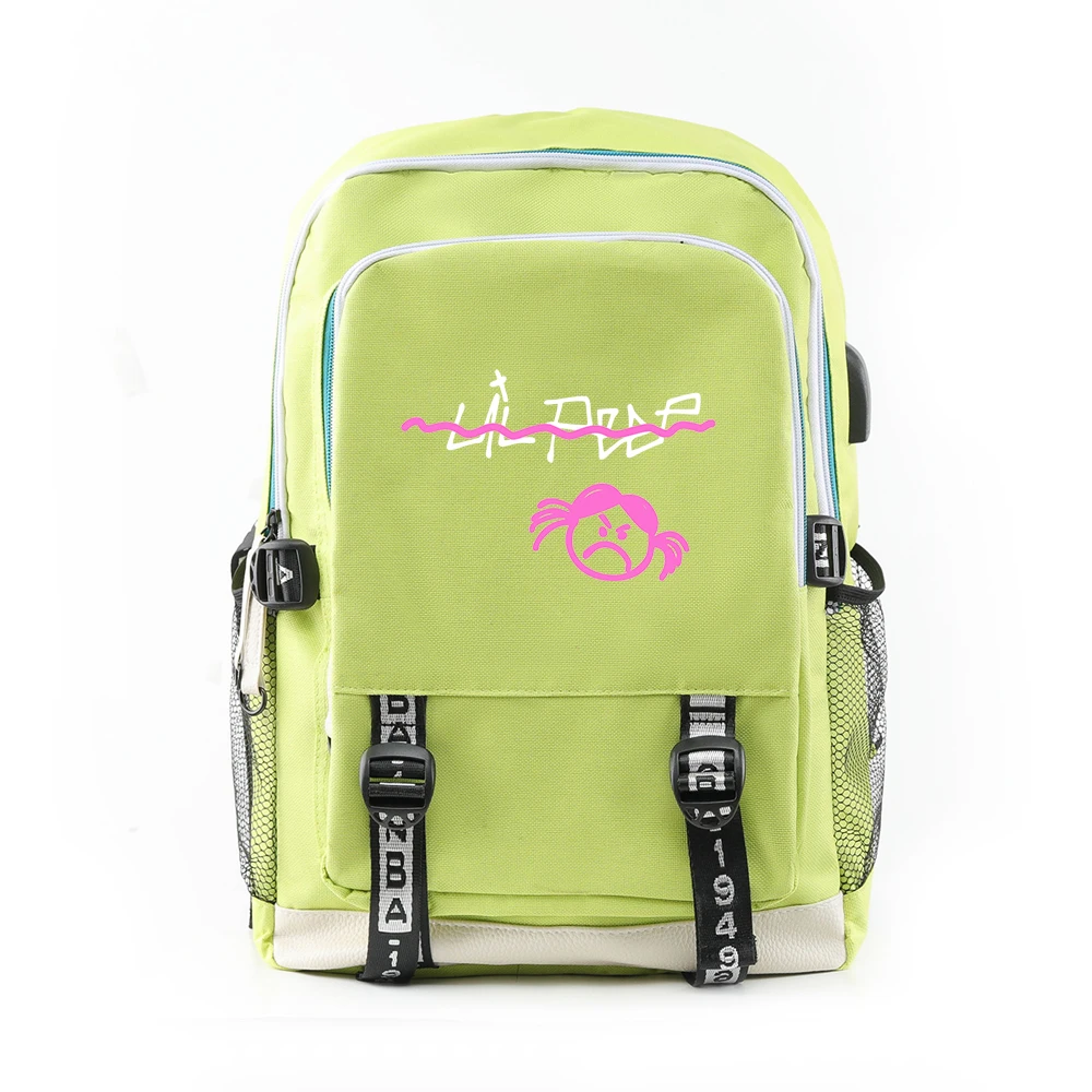 Новая мода Rap Lil открытый рюкзак Usb Перезаряжаемый школьный женский рюкзак на плечо дорожная сумка с принтом в стиле хип-хоп сумка для девочек-подростков