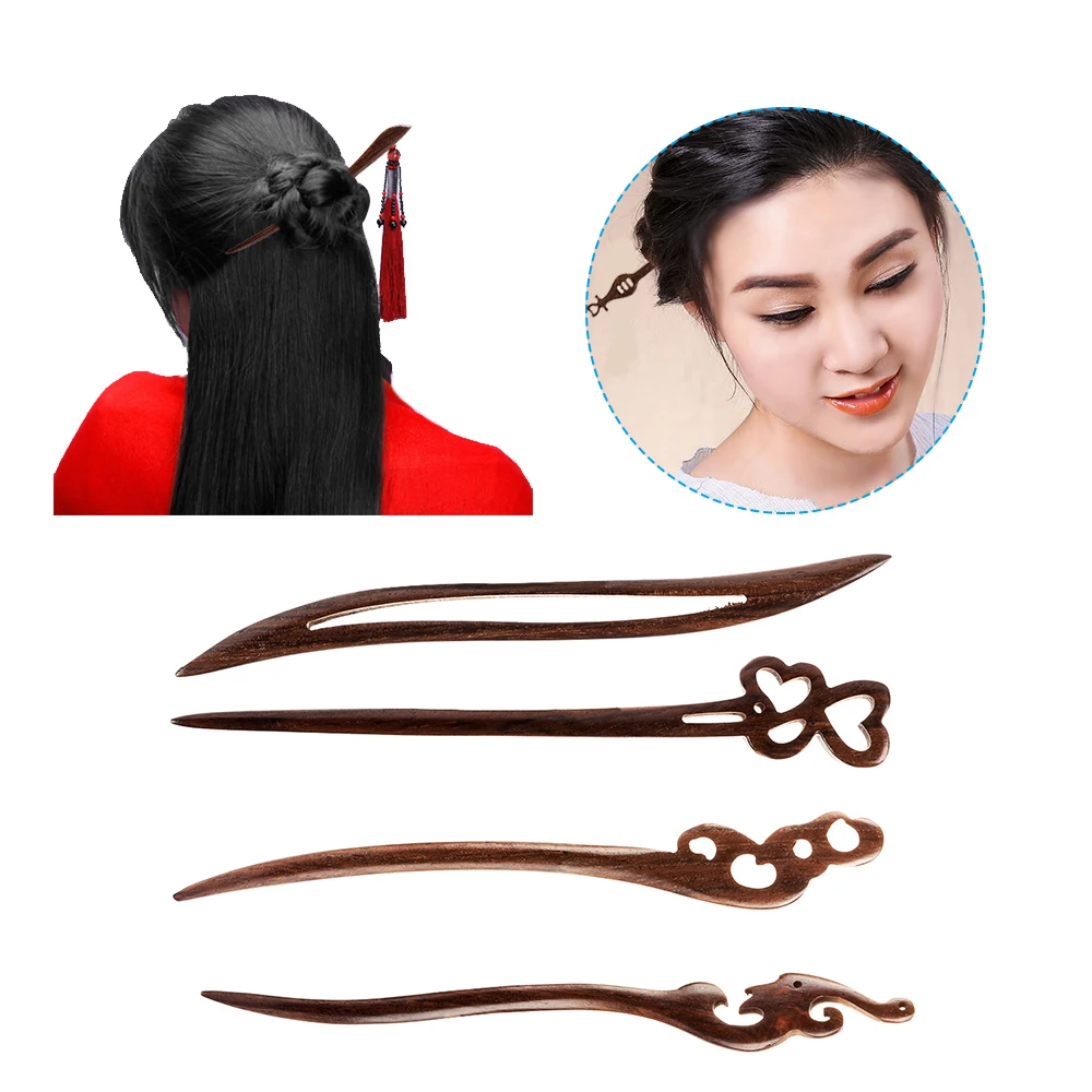 Hair Accessories Handmade Chopstick Hair Stick Sandalwood Carved Hairpin Women Retro Style Styling Tools