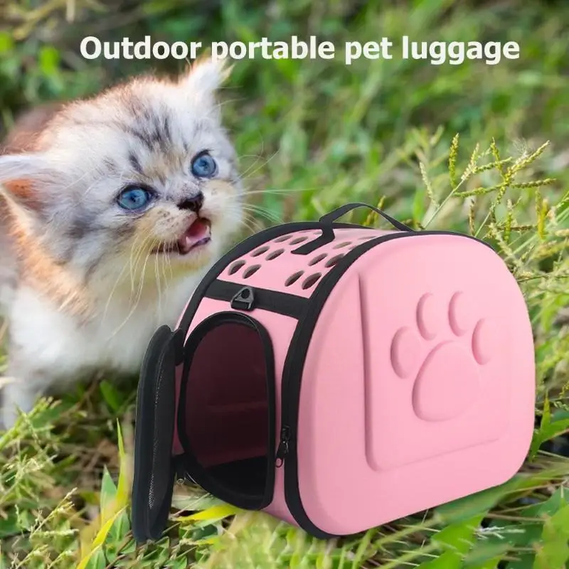 Pet Carrier For Dogs Cat Folding Cage Collapsible Crate Handbag Plastic Carrying Bags Pet Supplies Outdoor Carrying Bag