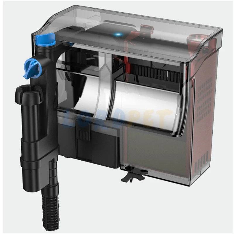 sunsun filtro de cascada para acuario lampara uv de 5w luz uvc skimmer pelicula de aceite filtro externo sin medios