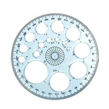 

360 Degree Round Ruler Template Drafting Supplies For Students School Office Patchwork Stationery Portable Geometry Drawing Tool