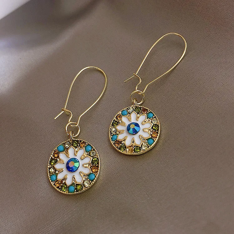 

Romantic Disc Earrings Elegant Female Renaissance Style Ear Pendant New Style Chinese-Style Ear Stud