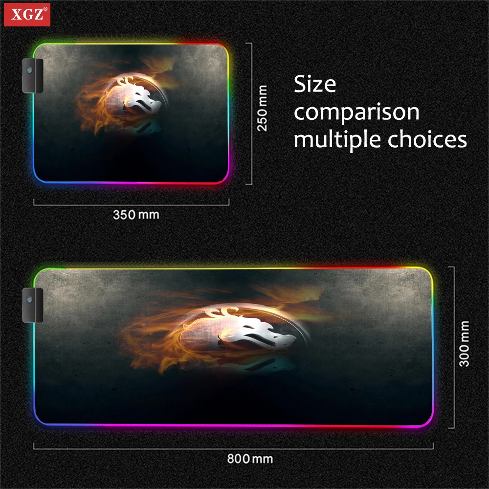 

XGZ Dragon LED Mouse Pad Game Non-slip Belt RGB Backlight Non-slip High-quality Mouse Pad Suitable for Office Desk Mat 300x800mm