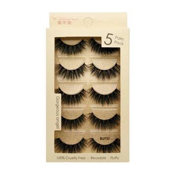 

Eyelashes 3D Imitation Mink Natural And Long False Eyelashes 5 Pairs Set Longlasting