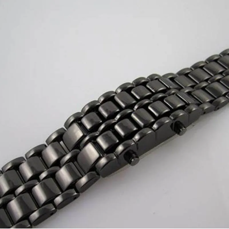 Lava Iron Samurai Men's Watch Luxury Stainless Steel Band LED Watches Date Hour Punk Bracelet Sport Wristwatches reloj hombre