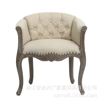 

American sofa chair solid wood study chair European dining chair retro chair hotel coffee shop leisure computer chair single
