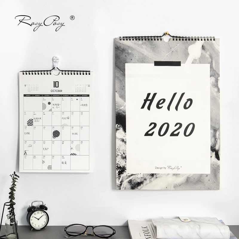 2020 год Настенные календари исследование повестка дня годовой Новый год План график планировщик на стену календарь канцелярские
