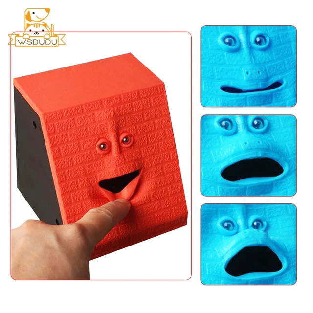 Vicces Face Bank Újdonságok Újdonság Játékok Intelligens Malacka Dobozok Eszik Érme Konténer Aranyos Arc Alak Pénztároló Mozgó Dekorációs Ajándékok - Image 2
