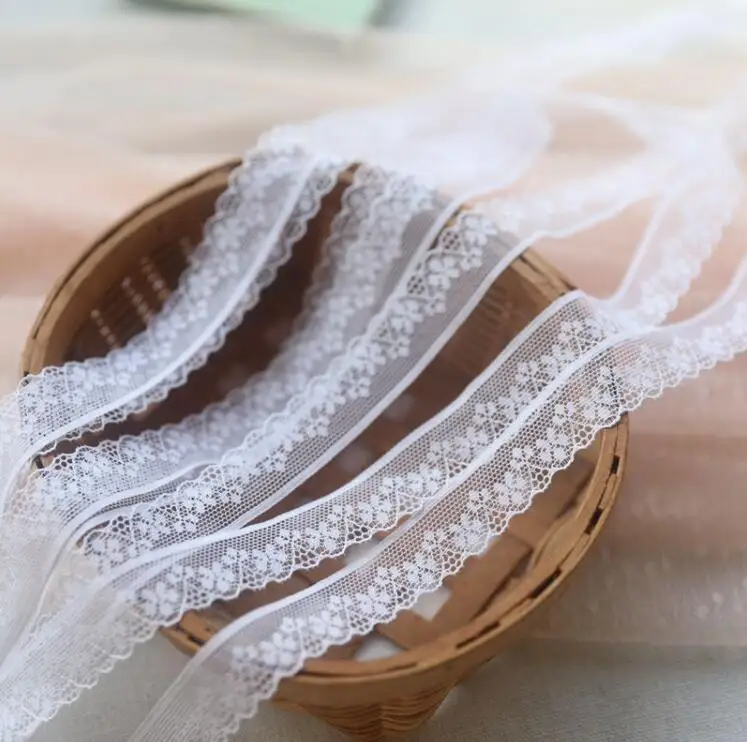 Crocheted Fabric Lace Sweater Side Skirt Curtain Sofa DIY Lace Trim Doll Garment Accessories 10 Meters White Thin