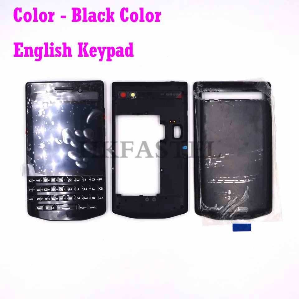 Black English Для BlackBerry Porsche Design P'9983 P9983 9983 полный корпус для мобильного телефона рамка задняя крышка клавиатура с ЖК-дисплеем - Цвет: Black English