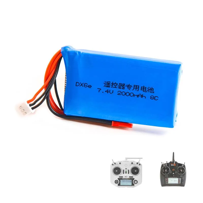 Пульт дистанционного управления DX6 DX6e QX7 7 4 V 2000mAh 8C 2S JST литий ионный аккумулятор с