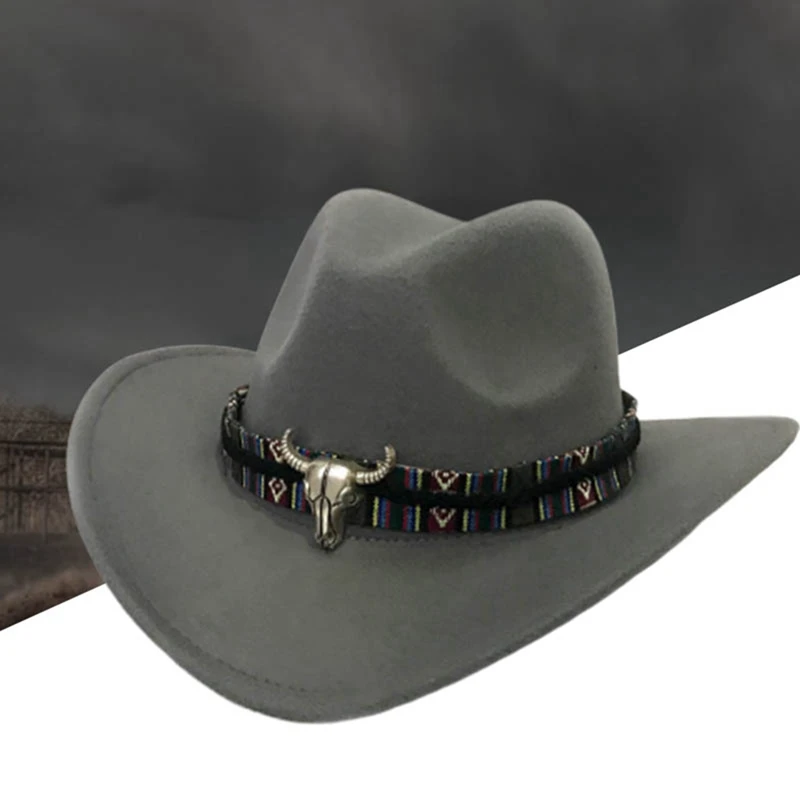 Женская и Мужская шерстяная открытая западная ковбойская шляпа с широкими полями, пастушка, джазовое Конное сомбреро с кисточками, тауренская лента