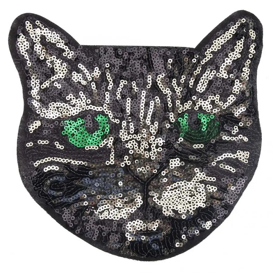 Patches Cat Head Embroidered Patch DIY Decor Cloth Sticker Applique Craft Clothing Accessories | Дом и сад