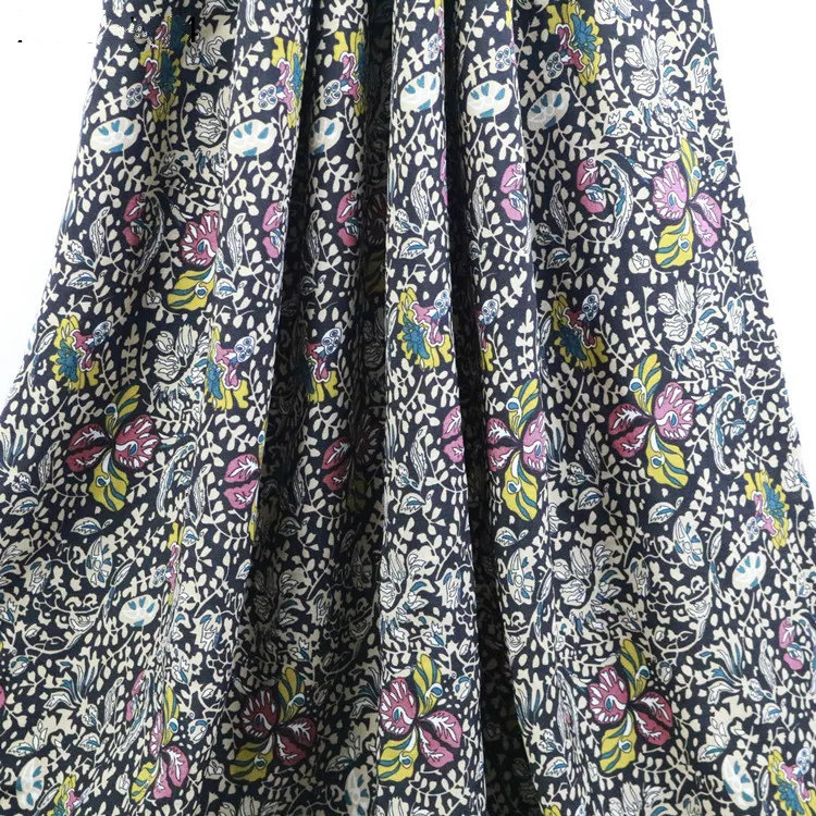 

Factory direct woven flower 50*75 composite silk flower Yaohao printing cloth European and American dress fabric