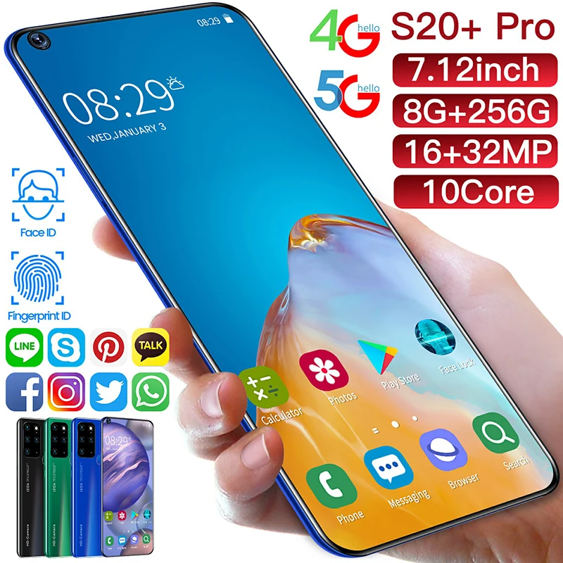 Samxung S20 + Pro 7 2 дюймовым HD монитором под управлением 12 Гб 512 мобильный телефон | Отзывы и видеообзор