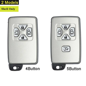 

Smart Card Remote Car Key Shell Case Fob 4/5 Button With Uncut Blade White Color For Toyot*a Alphard Estima Vellfire