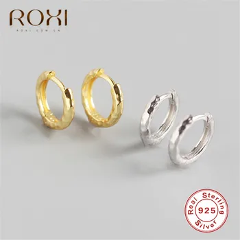 

ROXI 925 Sterling Silver Simple Round Stud Earrings for Women Geometric Circle Earrings Personality Irregular Korean Earrings