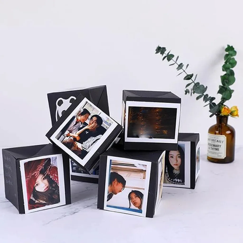 

DIY Explosion Box Gift Box Surprise Carton Gift Box Handmade Memory Scrapbook Album Anniversary Birthday Gift #YL10