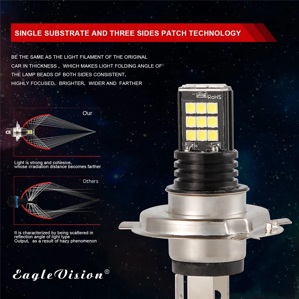 2 шт. светодиодный противотуманный светильник H4 9003 3030 24 SMD светодиодный RGB автомобильный головной светильник противотуманная фара лампа светильник 24 Вт 6000K светодиодный светильник для авто аксессуары# Ger