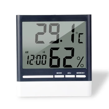 

Multifunction Hygrometer Temperature Monitor Alarm LCD Display Date Sensor Digital Humidity Large Screen Indoor Thermometer