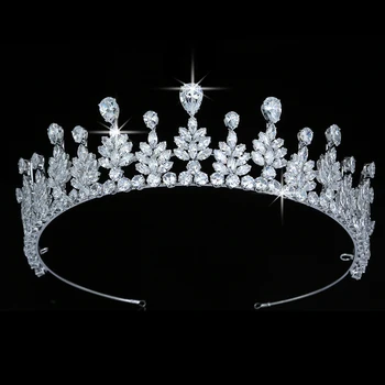 

Tiaras and Crown HADIYANA Gorgeous Women Wedding Hair Accessories Fashion Party Gift Hair Clip Cubic Zircon BC5512 Corona Prince