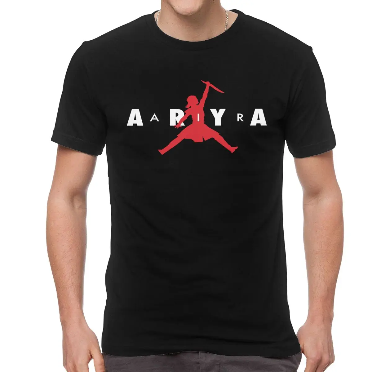 

Funny Jump Arya Air T Shirt Men Novelty Design Game of Thrones T-Shirt Short Sleeved Arya Stark Not Today Tshirt Cotton TV Tees