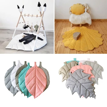 Tappeto da gioco per bambini tappeto da gioco in cotone per bambini albero a forma di foglia tappetino da gioco tappeto da palestra morbido da arrampicata imbottito per la decorazione della stanza infantile bambino
