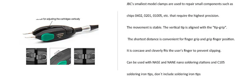 Jyrkior JBC C105 Нане/NASE NANO жало паяльника ручка сварочная насадка рукояткой Совместимо с NT105-A NP105-A NP105-B 2