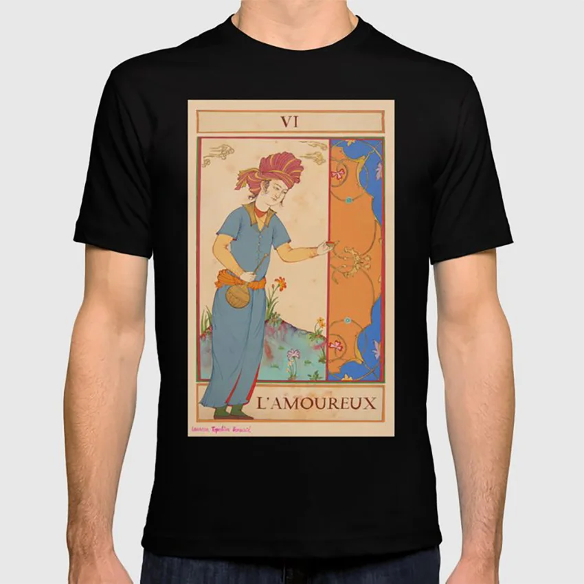 Tarot Card-L'Amoureux-Lovers футболка любовь Винтаж