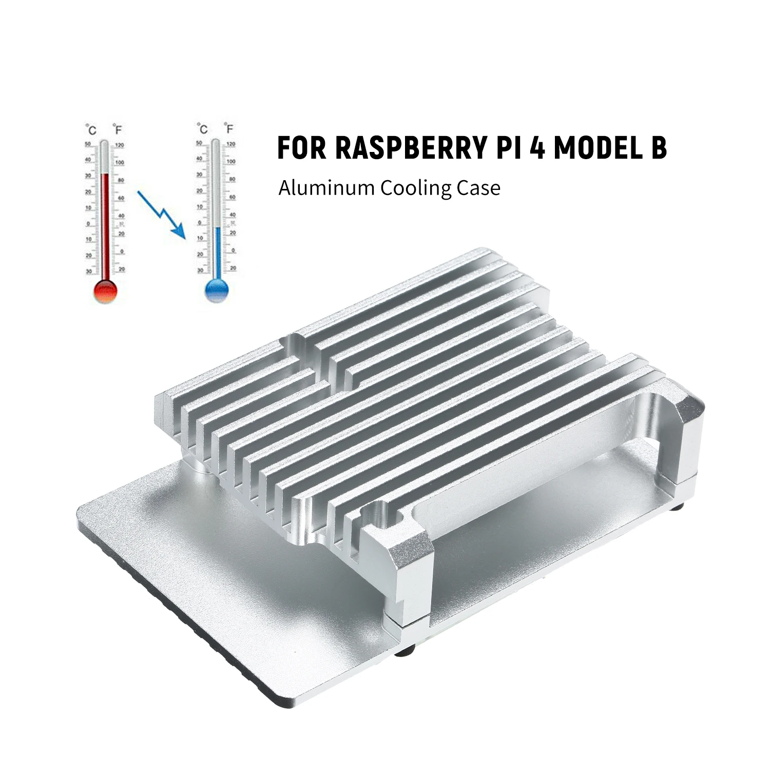 Алюминиевый сплав защитный чехол пассивный охлаждающий корпус металлический корпус рассеивание тепла для Raspberry Pi 4 Модель B