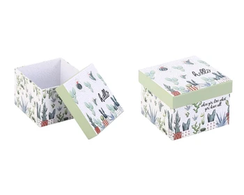 

Bosphorus Storage Box, Italian Design, Cactus Pattern, Square Small Size