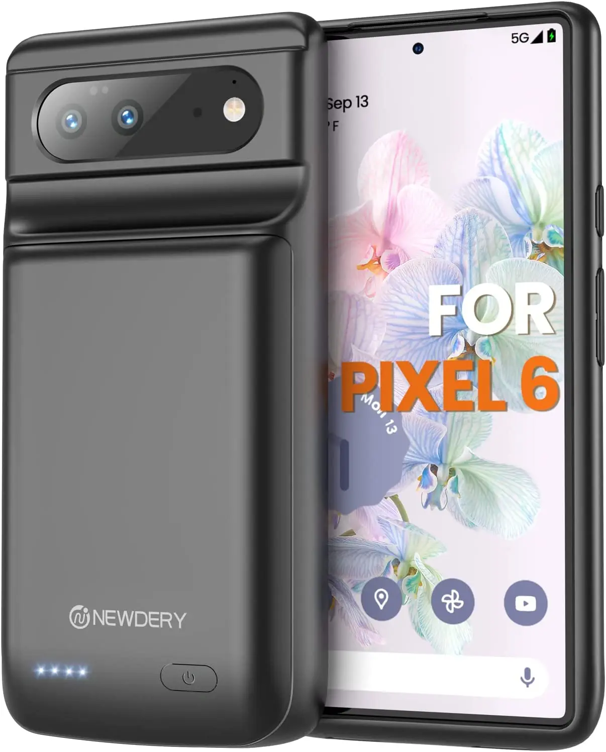 NEWDERY Battery Case for Google Pixel 6 ,10000mAh Ultra Powerful