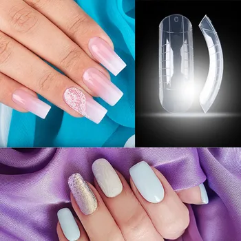 

Nail Tips Patterns Extend Led Builder Gel Acrylic Nail Art UV Gels Fast Build Multiple Size Fake Tips Clear Manicure Tools