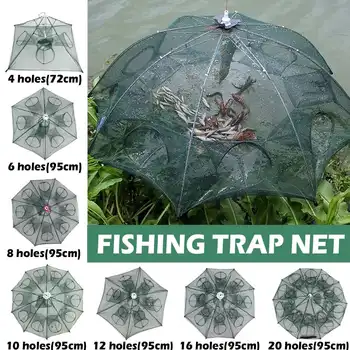 

Bobing 4/6/8/10/12/16 Holes Fishing Trap Nylon Thickened Fishing Net Strong Eel Crab Shrimp Lobster Fish Buckets Portable Net