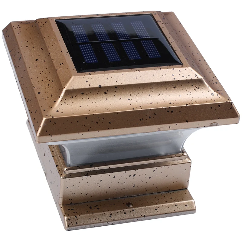 

Solar Fence Lamp Landscape Light Garden Post Cap Lamp Outdoor Waterproof Path Deck Square Decor Night Lamp-Yellow