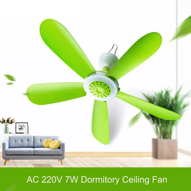 

AC 220V 7W 5 Leaves Mini Silent Household Dormitory Bed Electric Hanging Fan Ceiling Fan Energy Saving Air Cooling Fan