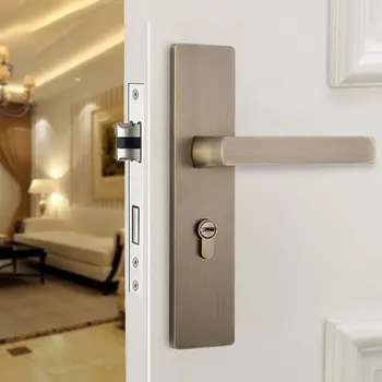 

New Arrival Modern fashion brushed gold Indoor mute door lock bedroom bookroom door lock Supplier Drop Shipping Sale