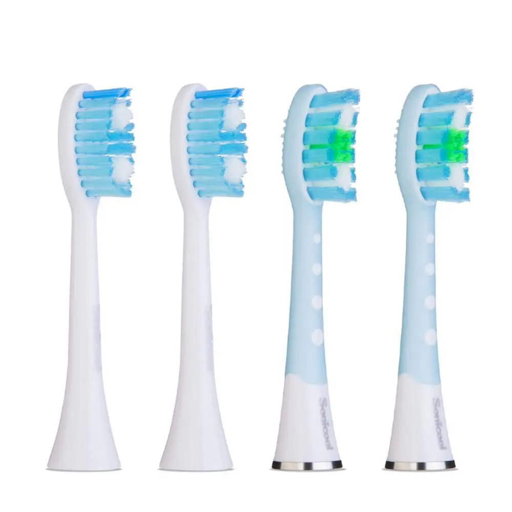 

4 pieces/set Replacement Electric Brush Heads for Sonicool 051B and OBella 071B Black/White Toothbrush Head Clean Mix Brush Head
