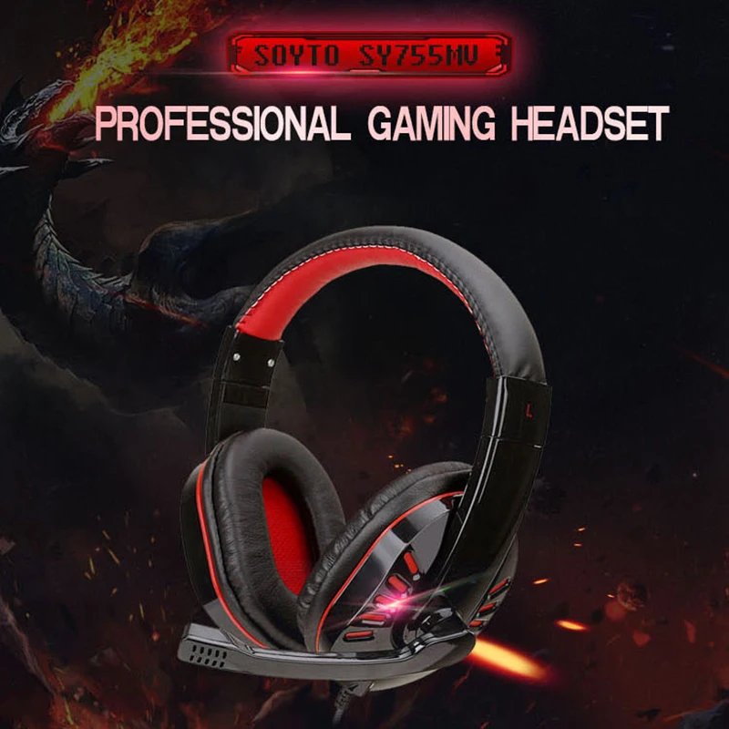 Pohiks 1pc 3 5mm Wired Stereo Gaming Headset Professional LED Luminous Games Headphone With Mic For PC Computer Laptop