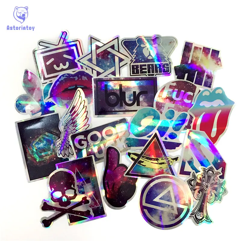 

20pcs star style Linkin ParkThe Rolling Stones stickers skateboard decal Notebook trolley case backpack Table PVC car sticker