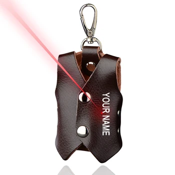 

Free Engraving Name on a Leather Key Vest Coat Car Key Protector Personalised Key Protect Bags Auto Key Case