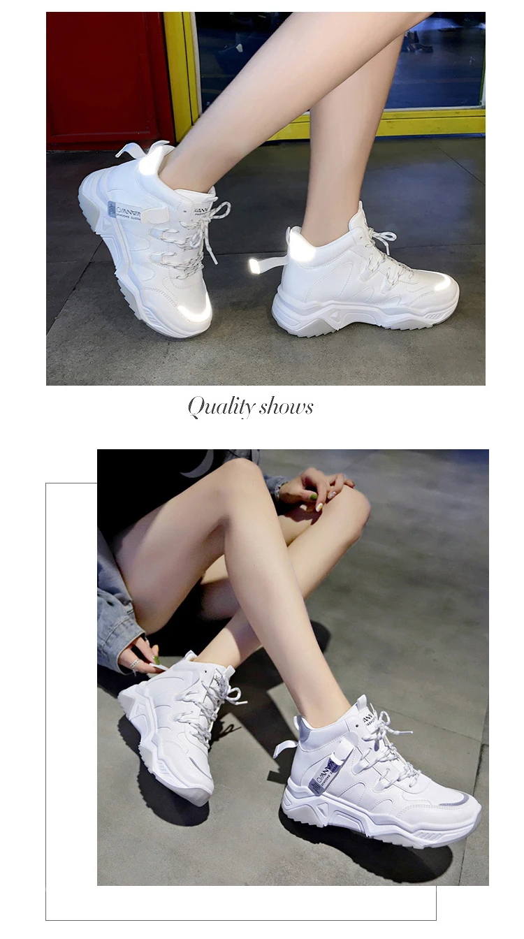Обувь для девочек; сезон осень; модная женская повседневная обувь с высоким берцем; обувь на плоской платформе; женские кроссовки; женские белые кроссовки; Chaussure Femme
