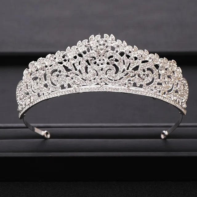 Wedding Crown Hair Jewelry Bridal  Hair Accessories Women Baroque Crown Rhinestones Crystal Tiaras Bride QueenParty Crowns Gift Silver