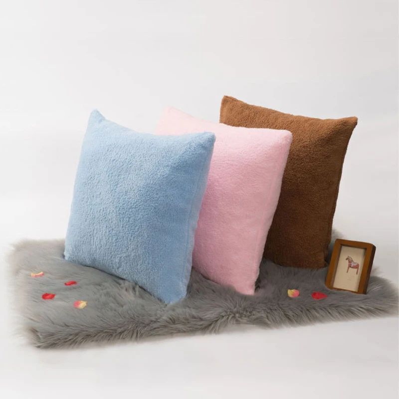 

Cotton Velvet Cushion Cover 50*50cm Square Decorative Pillows Solid 15 Color Throw Pillow Case Home Decor Covers Sofa Pillowcase