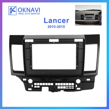 

OKNAVI Car Radio Fascia Frame for Mitsubishi Lancer 2010-2015 ar DVD Player Panel Dash Kit Installation Accessories 2 Double Din