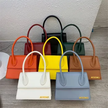

Jacquemus Designer Bags Famous Brand Women Bags 2019 Soild Color Messenger Bag Pu Leather Handbags Female Luxury Shoulder Bag