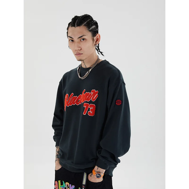 

2020 New Style Printed Letter Fleece Pullover Men's Street Ins Loose Casual Couple's Long-Sleeved Sweatshirt