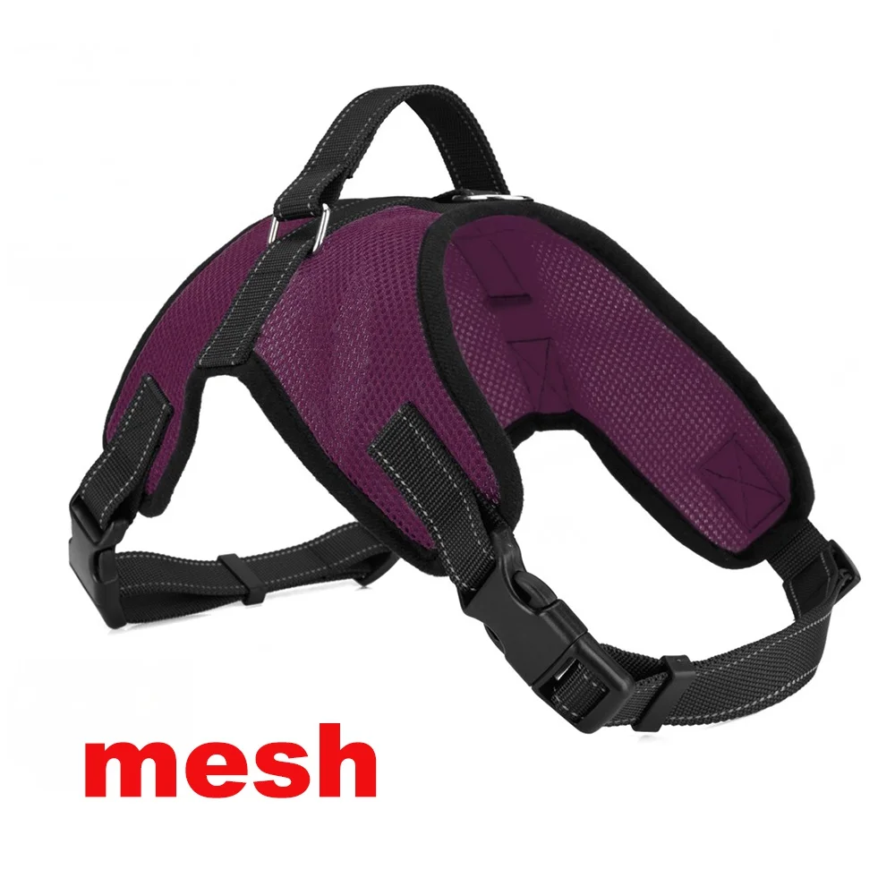 Mesh Pruple Поводок для собак, светоотражающий неопреновый сетчатый жилет для больших и маленьких собак, поводок для больших собак, ошейник, аксессуар для домашних собак - Цвет: Mesh Pruple
